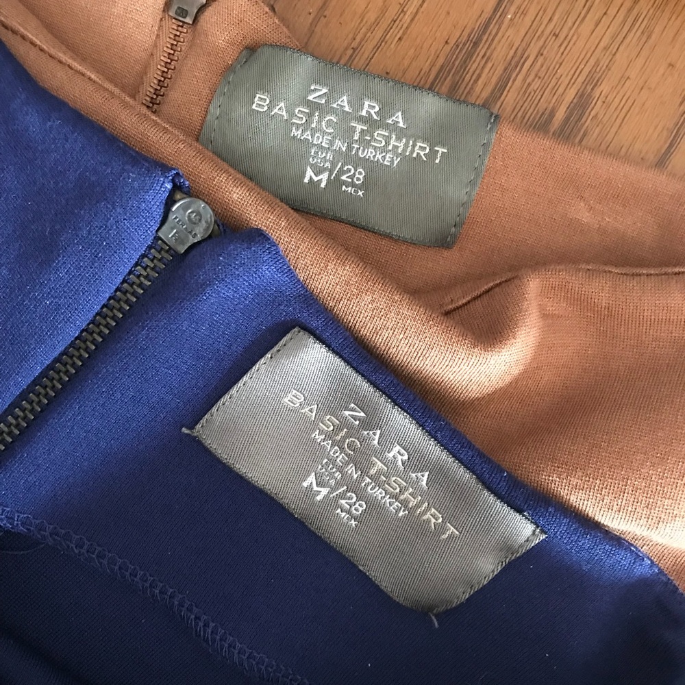 Bundle of 2 Zara Basic T-Shirt pencil skirts.